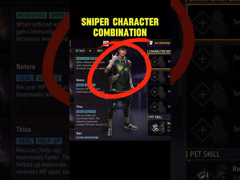 Sniper character combination || CS & BR best character combination in free fire