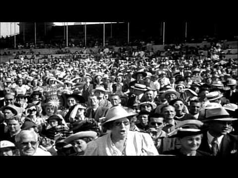 Seabiscuit defeats  Ligaroti  despite persistent fouling from Ligaroti's jockey  ...HD Stock Footage