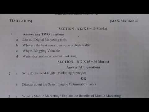 degree 3rd semester foundation of digital marketing 2022 question paper #su #youtube