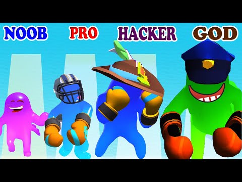 NOOB vs PRO vs HACKER vs GOD in Jelly Clash 3D Gameplay - All Level