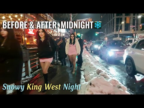 【4K】Toronto Snowy Friday Night Walk ❄️ | King Street West Before & After Midnight (February 2026)