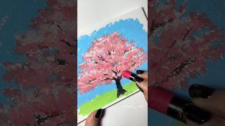【イラスト】オイルパステルで桜描いた🌸みんな7割ぐらいでがんばろう^ ^#イラスト #イラストメイキング #illustration #art #shorts