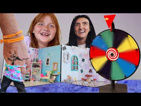 MiNi ROOM MAKEOVER!!  Adley Spins the Color Wheel to make a Mystery Bedroom a silly family game show