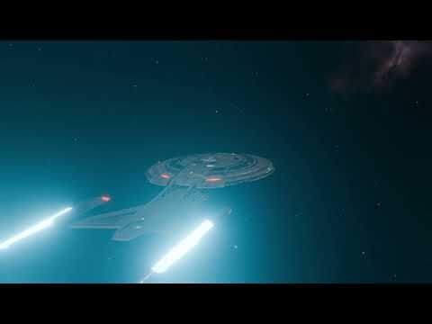 USS Ibn Majid type starship flyby warp.