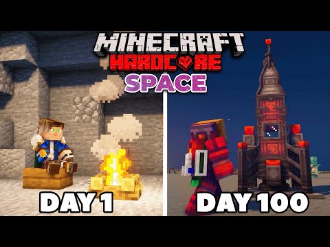 100 Days of Hardcore Minecraft But It's a Modded Space World