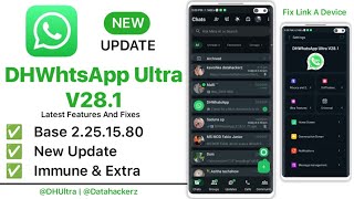 DHWhatsApp Ultra V28.1 | Download New Official  Update  🤯❕| Fix Link A Device  New WhatsApp