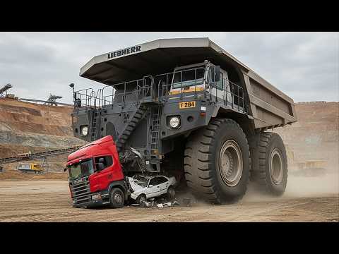 World's Largest Dump Truck VS Cars & Smaller Trucks Crash Test