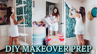 BEDROOM MAKEOVER PREP | REMOVING WALLPAPER & REPAIRING DRYWALL DAMAGE | VIRAL TIKTOK DOPAMINE DECOR