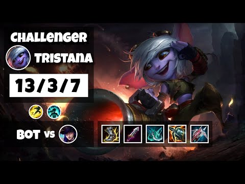 Tristana Gameplay Challenger Replay S11 - 11.8 Bot Lane (13/3/7) - KOREAN