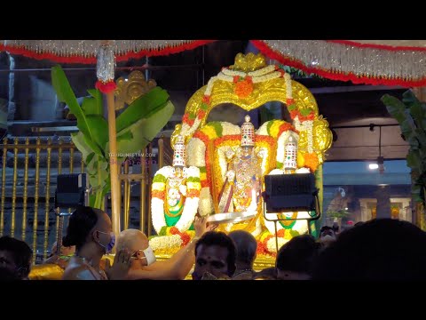 Tirumala Temple Utsava Idols Harathi Infront of Mahadwaram