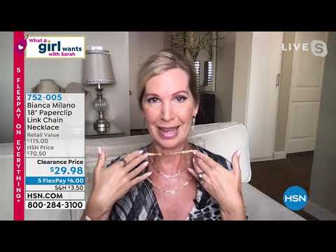 Bianca Milano 18" Sterling Silver Paperclip Link Chain N...