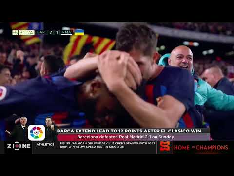 Barca extend lead to 12 points after El Clasico win, Barcelona beat Real Madrid 2-1 on Sunday