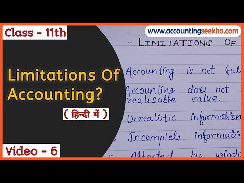 Limitations Of Accounting | Class 11 Accounts | हिन्दी में | Accounting Seekho |