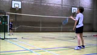 preview picture of video 'Hawick Junior Badminton - Handicapped Quarter Final 2013 - Paul Goldie v Martin Goldie'
