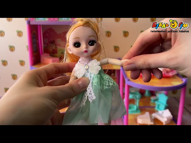 Вилла Cutie Villa для миниатюрной куклы 137предметов с 3лет - видео