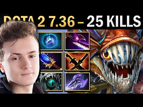 Slark Gameplay Miracle with 25 Kills and Silveredge - Dota 2 7.36