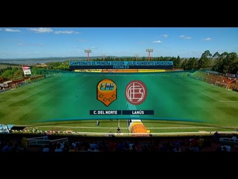 Fútbol en vivo - C. del Norte - Lanús. Fecha 22 de Torneo de Primera División 2015. FPT.