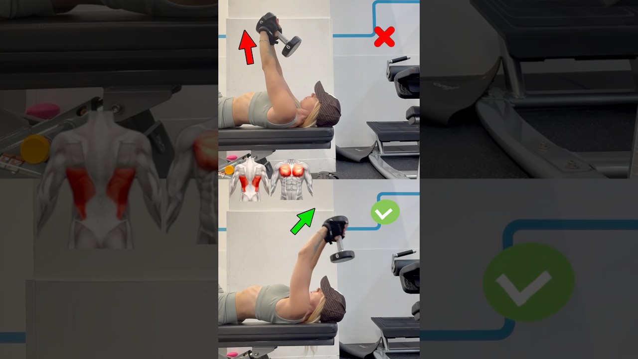 ❌ You're Doing Dumbbell Pullovers WRONG! #pullover #fitnesstips #gymtips #upperbodyworkout