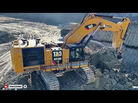 Caterpillar 6015B Excavator Loading CAT Dump Trucks at Large Mining Site – Sotiriadis Labrianidis