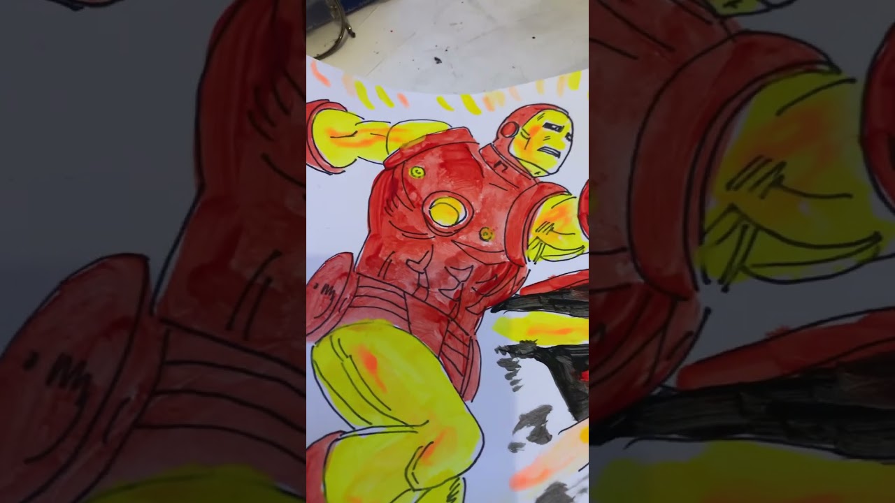 Ken Landgraf inking a full color Hawkman & Hawkgirl drawing!!