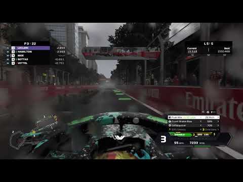 F1® 2020 Baku heavy rain fight