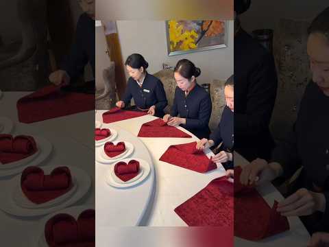 This towel is folded into a flower pattern. #shorts