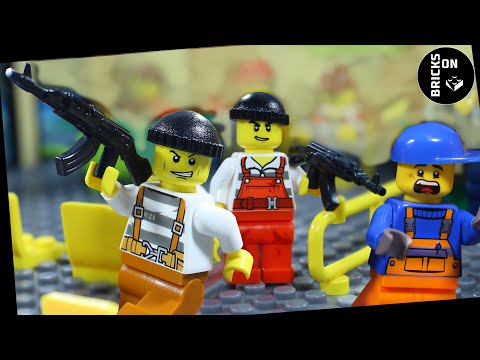 Action Bank Robbery ATM Heist Lego City Police Catch the Crooks Brickfilm Stop Motion Animation
