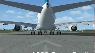 preview picture of video 'Flight Simulator FSX : A380 China Southern Airlines - from the runway'