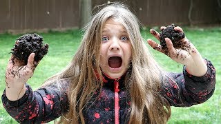 Kids Playing Outside Making Mud Pies In Rain!