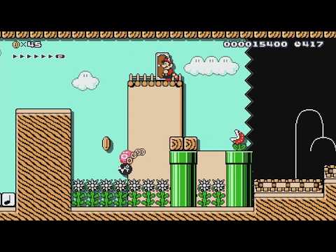 Chomp's Hot Desert 灼熱のワンワン沙漠 by つきこ - Super Mario Maker - No Commentary 1bs