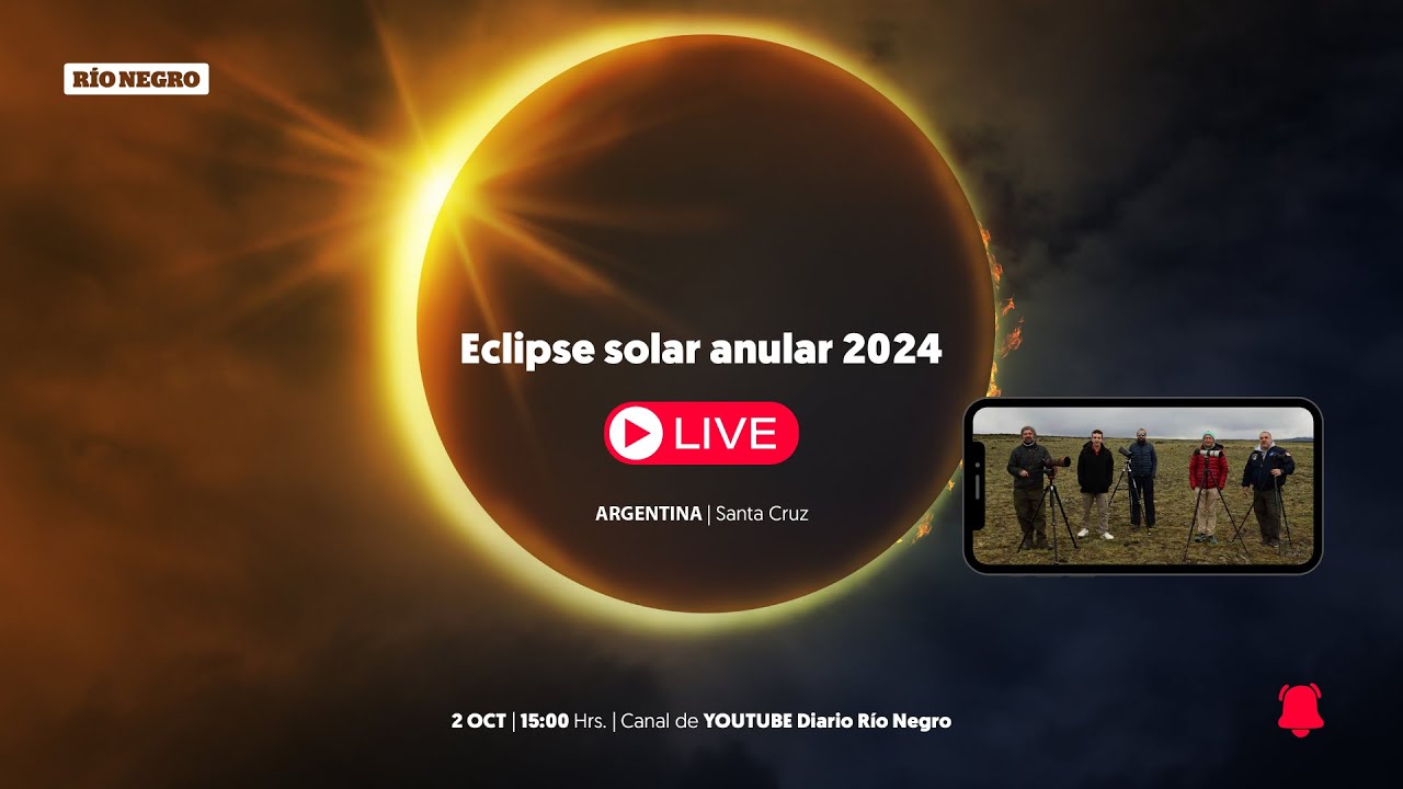 🌔 EN VIVO Eclipse solar anular 2024 desde Santa Cruz, Patagonia Argentina