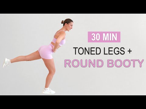 30 MIN TONED LEGS + ROUND BOOTY HIIT | No Jumping, At Home, No Equipment, No Repeat