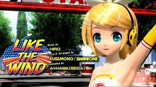 [60fps] LIKE THE WIND - Kagamine Rin 鏡音リン Project DIVA Arcade English lyrics Romaji subtitles