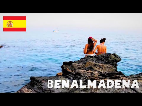 Walking tour beach Benalmadena Viborilla | Summer Costa del Sol, Spain [4K]