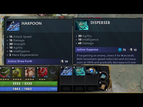 Dota 2 New Item: Harpoon and Disperser Full Preview - After 7.33 Update