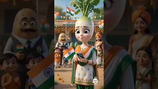 15 अगस्त इंडिपेंडेंस डे पे गाजर भाई नहीं आ पाया मूली बहन के स्कूल 🇮🇳🥕👧#viral #shorts