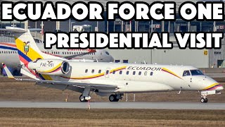Ecuador Air Force One (Presidential Visit) Embraer Legacy 600 landing in Ottawa (YOW/CYOW)