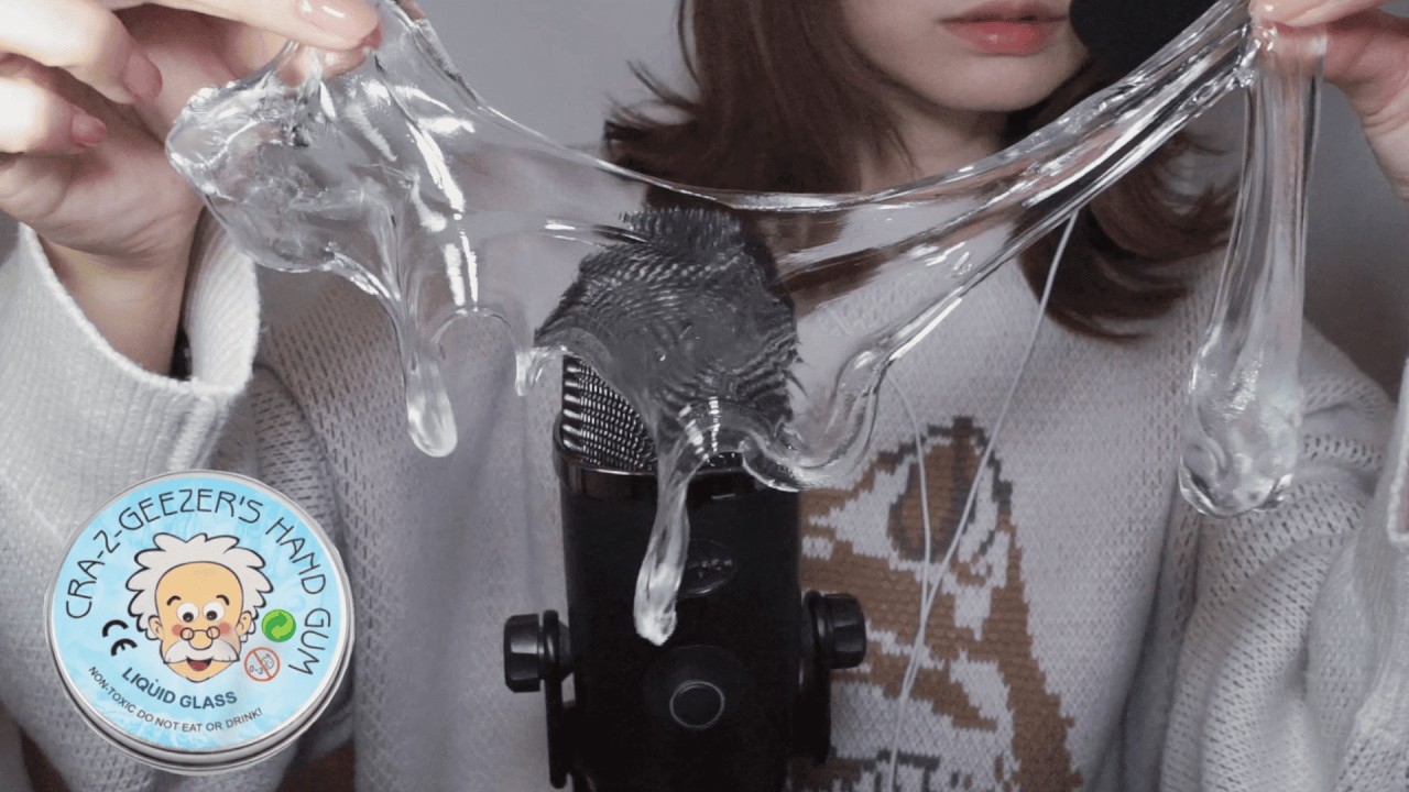 パチパチ×ぺたぺた音が気持ちいいハンドガムスライムを触る【ASMR】