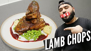 Lamb Chops with Sauce and Salad