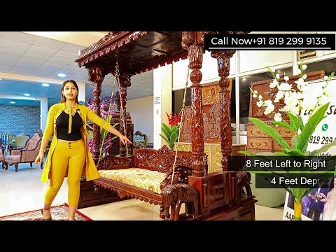 YT804 Wooden Swing Directly From Manufacturer With Beautiful Brass Chain - Call Now +918192999135 Video