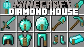 Minecraft DIAMOND HOUSE MOD / LIVING INSIDE A DIAMOND BLOCK!! Minecraft