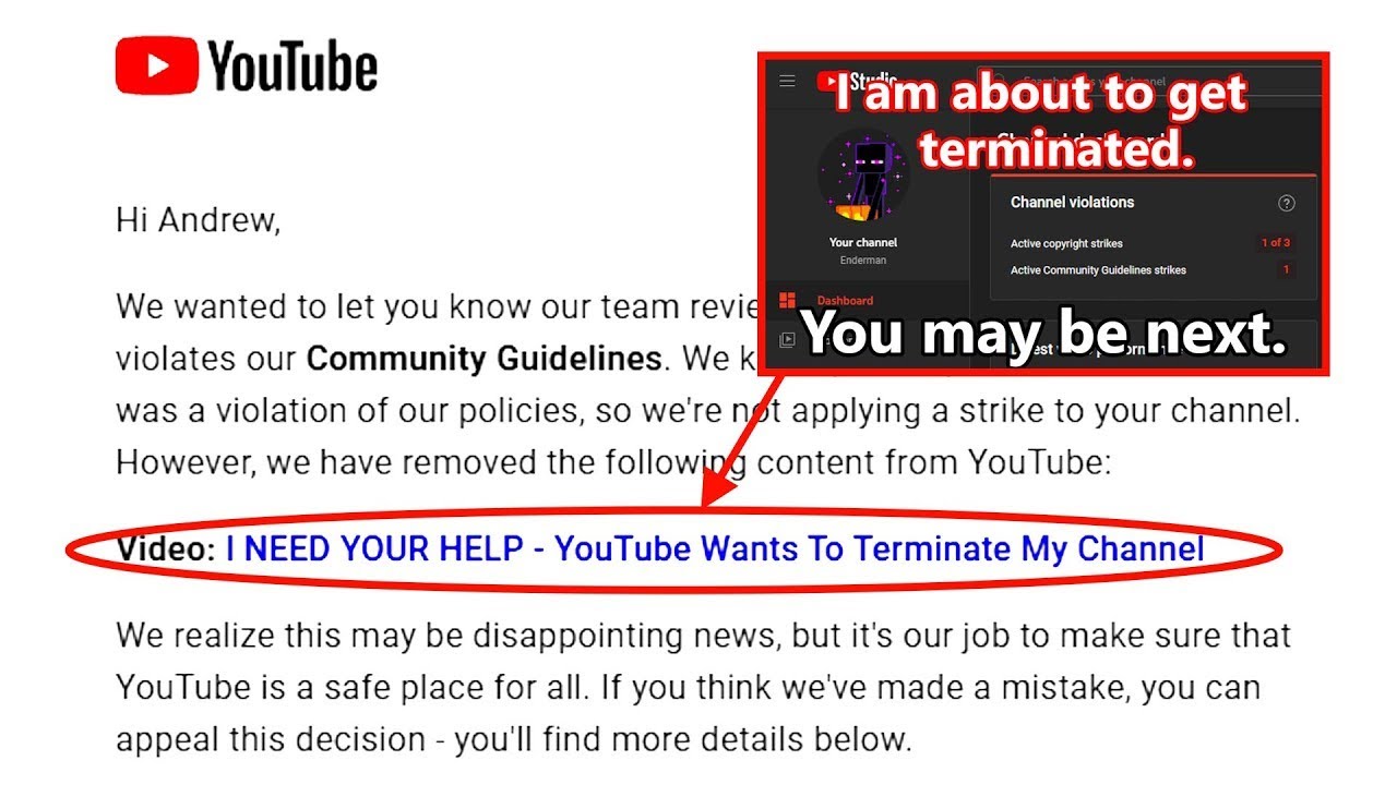 [Endermanch/Andrew Reupload] YouTube Removed My Video Asking For Help