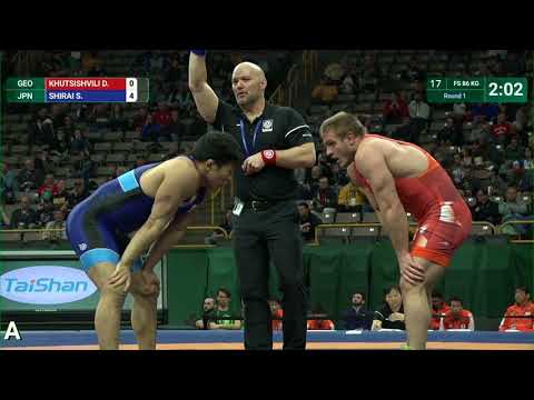 Round 1 FS - 86 kg: D. KHUTSISHVILI (GEO) v. S. SHIRAI (JPN)