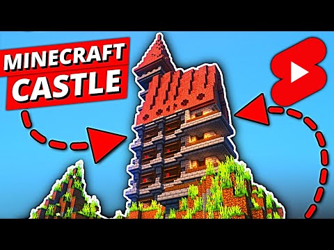SKYROAD Timelapse - MOUNTAIN CASTLE by Hand in Minecraft #Shorts