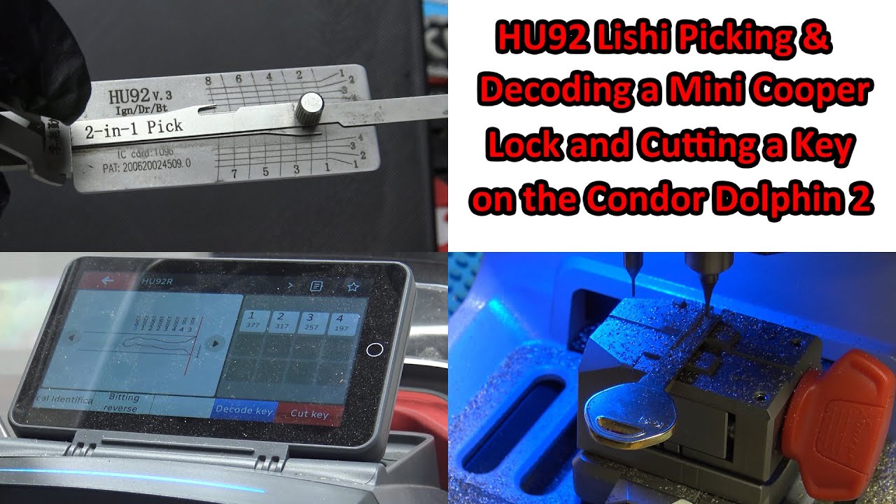 (611) HU92 Lishi & Condor Dolphin 2 Making a Mechanical Key to a Mini Cooper