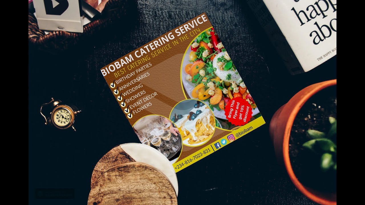 1. Introduction - Make a catering service flyer with a Mobile App Canva.
