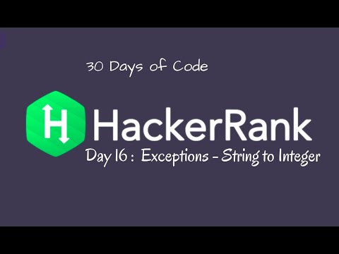 Exceptions String To Integer