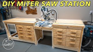 How to build an EASY DIY Miter Saw Station! Stop Block ✔️ NO FENCE!