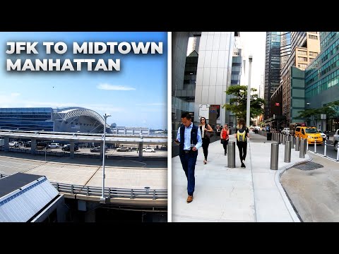 ⁴ᴷ⁶⁰ Aeroporto JFK para Midtown Manhattan, NYC via AirTrain e Subway - Raw e não editado