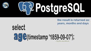 How to use the PostgreSQL Date Function: AGE.  7 simple examples.